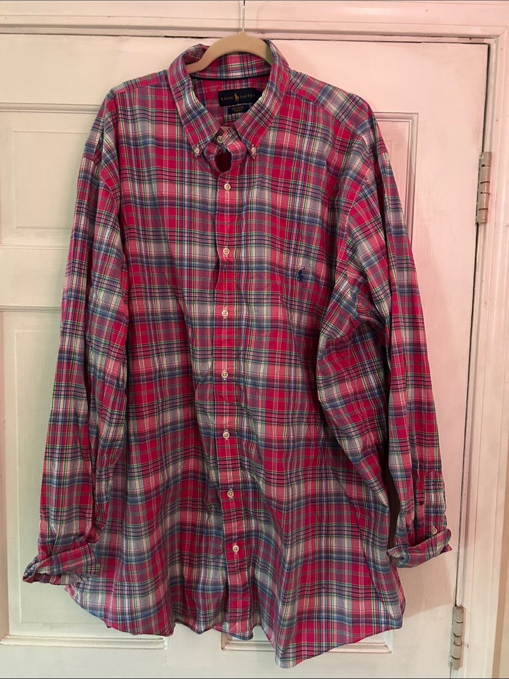 Polo by Ralph Lauren Pink and Blue Plaid Button-Down Shirt